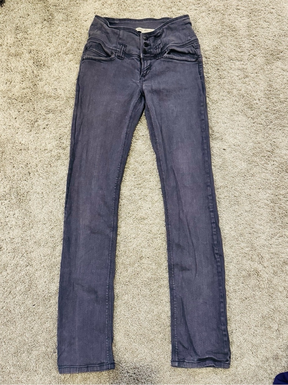Forever 21 High Rise Gray Skinny Jeans Size 27 Plus Ankle Stretch 3 Button